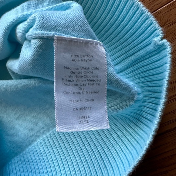 Talbots Light Blue Knit Short Sleeve Shirt Top Size S - Picture 5 of 6